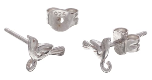 SS.925 Earring - Bird Stud 2 Pairs 5x8mm