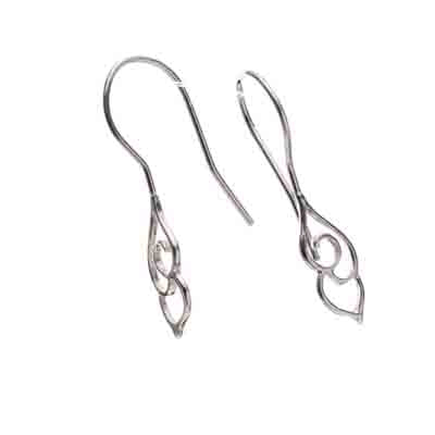 SS.925 Earring - Hook With Cloud 2 Pairs 5x25mm - Cosplay Supplies Inc
