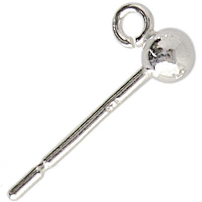 SS.925 Ballpost With Ring 3mm Approx 4.88g - Cosplay Supplies Inc