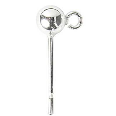 SS.925 Ballpost With Ring 5mm Approx 10.07g - Cosplay Supplies Inc