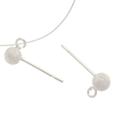 SS.925 Earring Post Sparkle 4mm