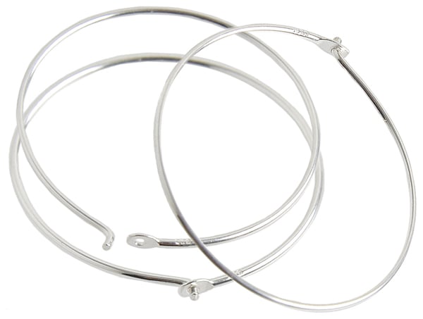 SS.925 Beading Hoops 24mm OD .029in/.7mm Wire Approx 3.40g