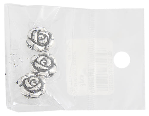 SS.925 Bead Rose Hollow 12mm