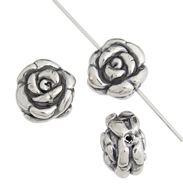 SS.925 Bead Rose Hollow 15mm