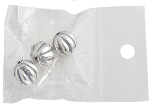 SS.925 Bead Melon Hollow Corrugated 12mm