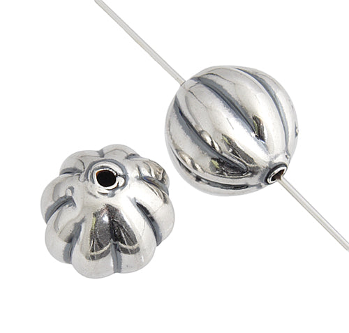 SS.925 Bead Melon Hollow Corrugated 12mm