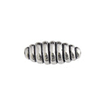 SS.925 Bead Oval Ribbed 8x20mm - Cosplay Supplies Inc