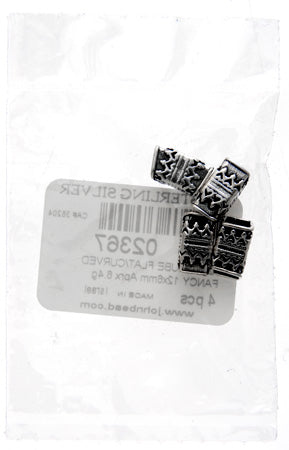 SS.925 Tube Flat/Curved Fancy 12x6mm Approx 6.4g