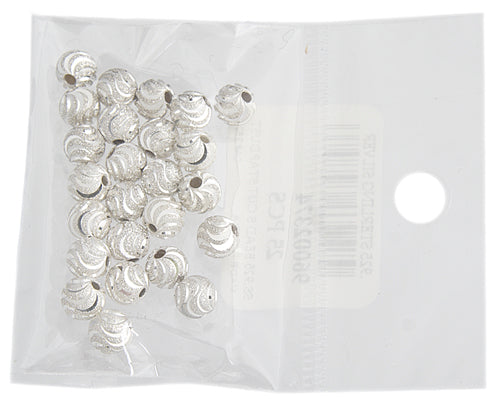 SS.925 Bead S Cut Stardust 6mm With 1.7mm Hole 25pcs Approx 7.8g