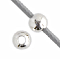 SS.925 Bead Round Seamed 2mm W/.9mm Hole Approx 1.2g