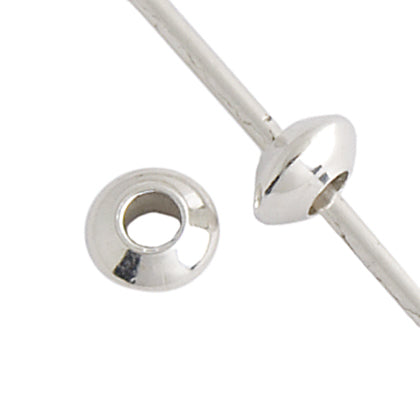 SS.925 Smooth Saucer Bead 4mm With 1.8mm Hole Approx 3.8g