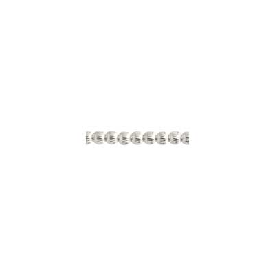 SS.925 Corrugated Beads 4mm W/.060in/1.5mm Hole Aprox 5.87g - Cosplay Supplies Inc