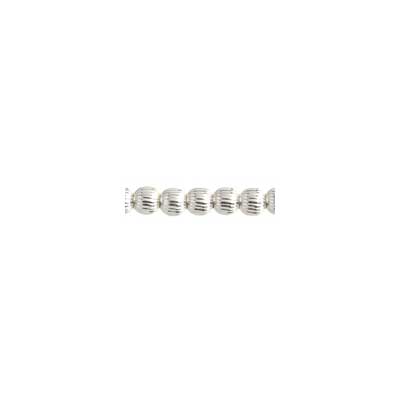 SS.925 Corrugated Beads 6mm .095in/2.4mmhole Approx 7.22g - Cosplay Supplies Inc