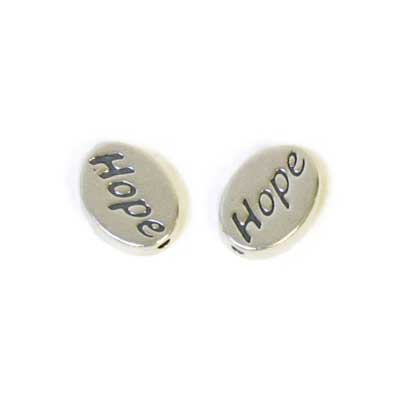 SS.925 Oval Message Beads Hope 11mm (Hole 1.8mm) - Cosplay Supplies Inc