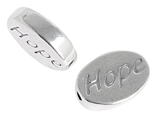 SS.925 Oval Message Beads Hope 11mm (Hole 1.8mm)