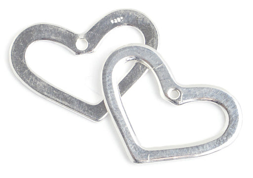 SS.925 Open Heart Flat 1 Hole 20x15mm Approx 8.88g