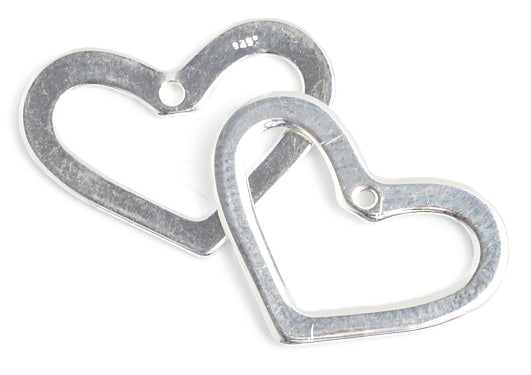 SS.925 Open Heart Flat 1 Hole 20x15mm Approx 8.88g