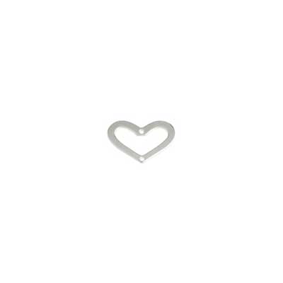 SS.925 Open Heart Flat 2 Hole 20x15mm Approx 8.58g - Cosplay Supplies Inc