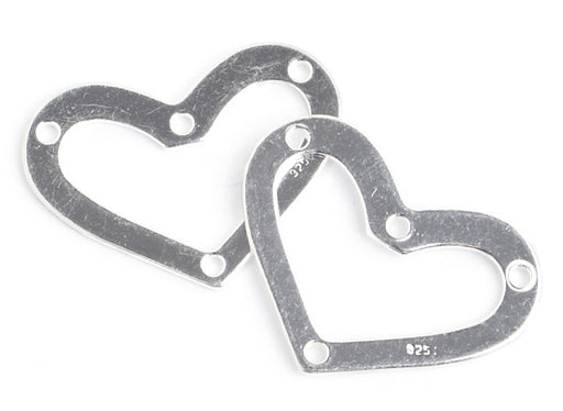 SS.925 Open Heart Flat 4 Hole 20x15mm Approx 8.46g