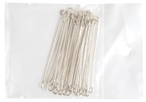 SS.925 Eye Pin 21 Gauge 2.8mm O/D .028x1.5in Approx 9.30g