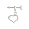 SS.925 Toggle Clasp Fancy Heart 13mm Approx 7.32g