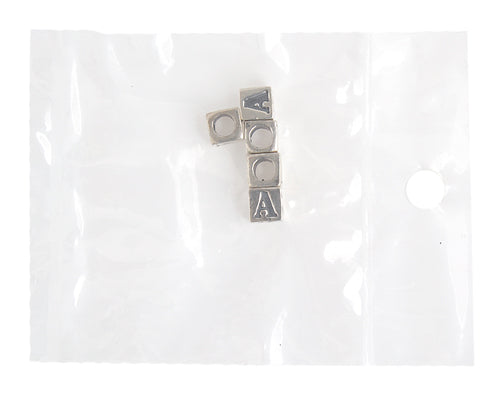 SS.925 Alphabet Cube Bead 5mm