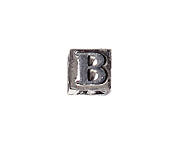 SS.925 Alphabet Cube Bead 5mm