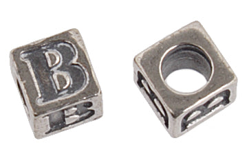 SS.925 Alphabet Cube Bead 5mm