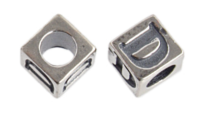 SS.925 Alphabet Cube Bead 5mm