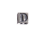 SS.925 Alphabet Cube Bead 5mm