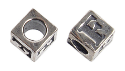 SS.925 Alphabet Cube Bead 5mm