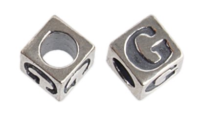 SS.925 Alphabet Cube Bead 5mm