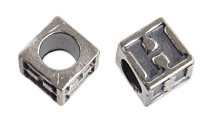 SS.925 Alphabet Cube Bead 5mm