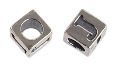 SS.925 Alphabet Cube Bead 5mm