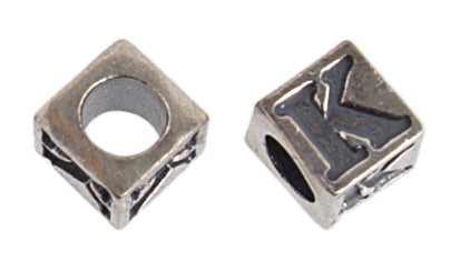 SS.925 Alphabet Cube Bead 5mm