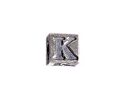 SS.925 Alphabet Cube Bead 5mm