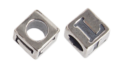 SS.925 Alphabet Cube Bead 5mm