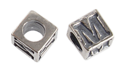 SS.925 Alphabet Cube Bead 5mm