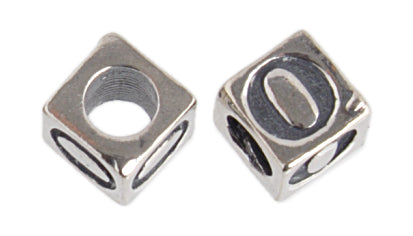 SS.925 Alphabet Cube Bead 5mm