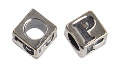 SS.925 Alphabet Cube Bead 5mm