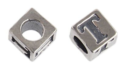 SS.925 Alphabet Cube Bead 5mm