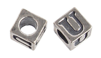 SS.925 Alphabet Cube Bead 5mm