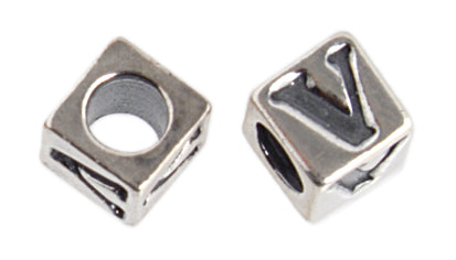 SS.925 Alphabet Cube Bead 5mm
