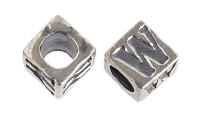 SS.925 Alphabet Cube Bead 5mm