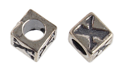 SS.925 Alphabet Cube Bead 5mm