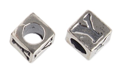 SS.925 Alphabet Cube Bead 5mm