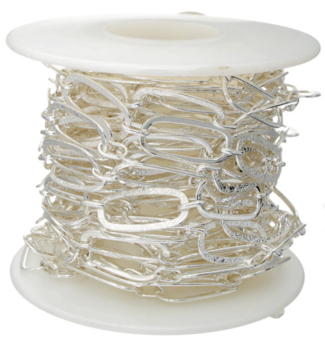 SS.925 Chain Rectangle 21mm 1 Smooth / 1 Sparkle