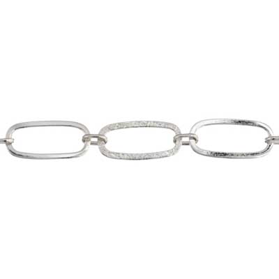 SS.925 Chain Rectangle 21mm 1 Smooth / 1 Sparkle - Cosplay Supplies Inc