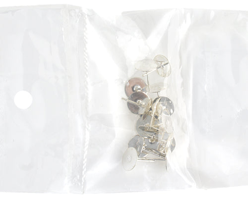 SS.925 Ear Post 8mm Pad (Pad Brass And Plated Silver)