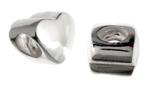 SS.925 Bead Heart 10mm - 5mm Large Hole